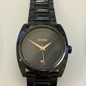 EUC Nixon Black and Rose Gold watch